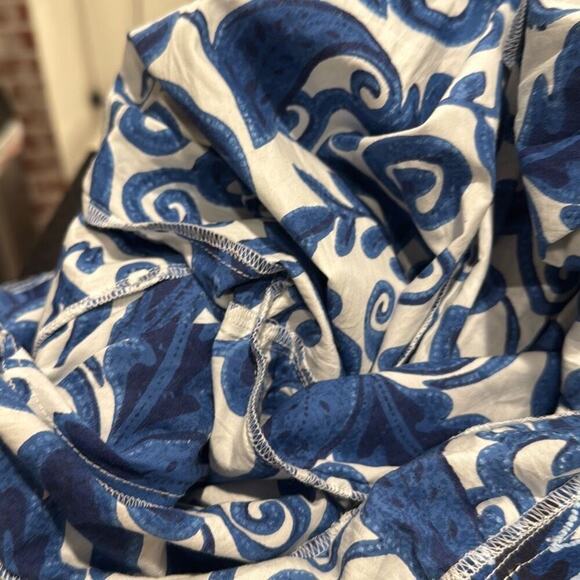 NWT Cleobella Reza Blue Paisley Organic Cotton Wide Leg Jumpsuit Size XS - Picture 6 of 9